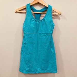 LULULEMON 6 Turbo Tank Top Static Oasis Turquoise Yoga Workout Activewear No Pad